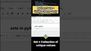 Python Sets Explained | Unique values in python #python #dataanalysis #sets #shorts