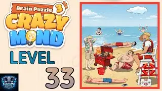 Brain Puzzle 3 Crazy Mind Level 33 |Beach Lifeguard| Walkthrough