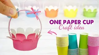 DIY Flower basket from paper cup | Easy paper craft