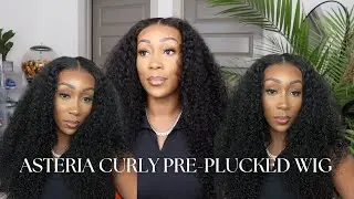 ASTERIA HAIR REVIEW | 250% DENSITY CURLY HD LACE 13X4 WIG UNBOXING + DETAILED INSTALL PRE-PLUCKED
