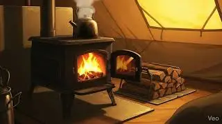 No Talking. Just Cozy Winter Camping & Steak. (Ghibli Animation)