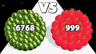 WATERMELON RUSH ROLLING BALL /vs FRUIT RUN ✦ ASMR Gameplay Android iOS &bull; Satisfying Walkthrough!