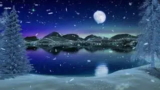 Moonlight Winter Lake ❄️Falling Snow & Beethoven - F&uuml;r Elise | Relaxing TV Wallpaper