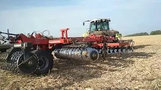 Дискование кукурузы техника GREGOIRE-BESSON+CATERPILLAR