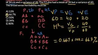 Broad Sense Heritability Practice Problem