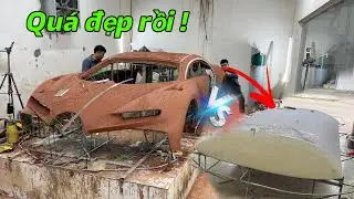 Chế tạo siêu xe Bugatti Chiron put sports quá xịn , khuôn đất sét sắp hoàn thiện rồi !