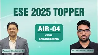 ESE 2025 Topper | Bolla Ushneesh Nandan AIR- 4 CE | IES Master Student