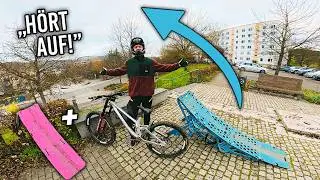 MTB Street Gaps mit Downhill Bike & 2 Großen Rucksack Rampen! Teil 5 (Jena)
