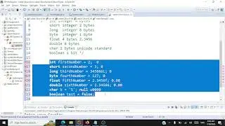 Primitive Data types in Java (int, short,byte, long, float, double, char and boolean)