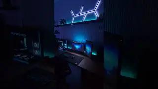 dual monitor cozy gaming setup #dualmonitor #setup #gaming #viral #blue #gamingsetup #desksetup