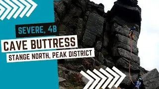Trad climbing in Peak District - Cave Buttress - Severe 4b - Stanage North   #tradclimbing #climbing
