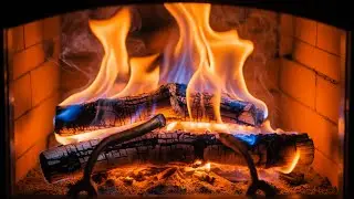 Warm Fireplace Glow with Soft Golden Flames for a Cozy Atmosphere - Relaxing Rustic Fireplace ASMR