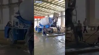 Self-loading mixer for concrete construction project