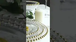 Transform your tablescape with this exquisite Transparent Plate with Gold Bead Rim #shorts