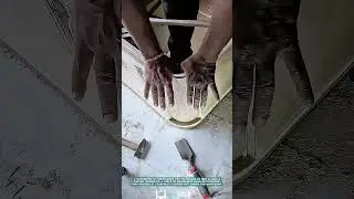 Carpenter Installs Curved Corner on Plywood Equipment in Workshop