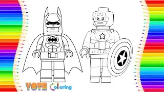 Unbelievable Lego Batman and Captain America Coloring Pages!!