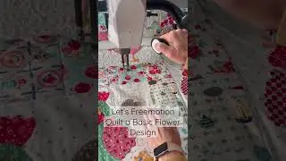 Let&rsquo;s free motion quilt a basic flower design. Flower 🌸 Longarm quilting tips for beginners.