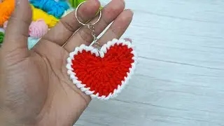 Turn Yarn Scraps into Personalized Accessories &ndash; Crochet Keychain! No Sew Crochet Heart Keychain!