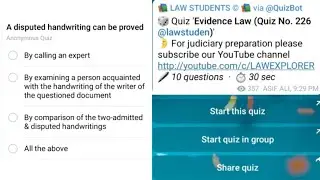EVIDENCE LAW QUIZ || LAW EXPLORER