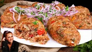 🥩Большие СОЧНЫЕ КОТЛЕТЫ из мясного фарша с овощами в духовке. Как приготовить котлеты. Обед, ужин