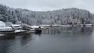 Snow In Lilliwaup Bay On The Hood Canal