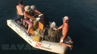 Подьем античного якоря Lifting of the ancient anchor