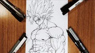 How to draw Super Saiyan Goku step by step