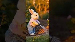 Rabbit watering the plants #its growing#