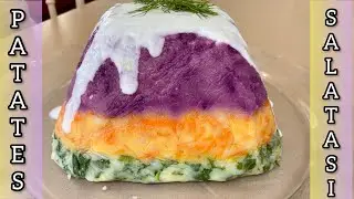 Tek Seferde 3 Renkli Salata😍Patates Salatası Tarifi |İkramlık Tarifler|patates pastası