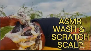 ASMR| Wash and Scratch Scalp with shampoo and conditioner| Village Edition