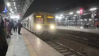 Diva junction night local train railway station video | Mumbai local train rush public travel vlog 