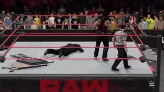 RAW 5/9/2016 Roman Reigns Attacks Triple H