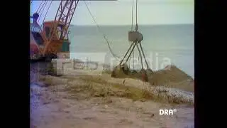 Bau des Fährhafen Mukran auf Rügen, 1983