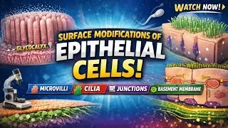 Surface Modifications of Epithelial Cells 🔬 | Microvilli, Cilia, Junctions & Basement Membrane 📚✨