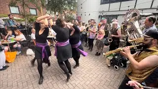 Jazzy joy: Silver Flame Rapper dance to Steamchicken strollers at Warwick Folk Festival