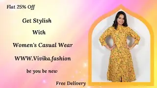 Mustard Yellow Vine Print Kurti with Pocket, Women's Apparel, WWW.Vivika.fashion