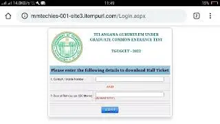 TGUGCET HALLTICKETS DOWNLOAD WITH MOBILE NO.& DOB // GURUKULAM