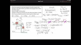 Work Energy of a Two Block System with Friction