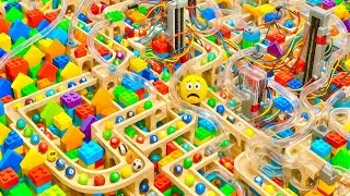 Marble Run Race ASMR Rollercoaster Marble Madness in the Rainbow Labyrinth | Satisfying ASMR