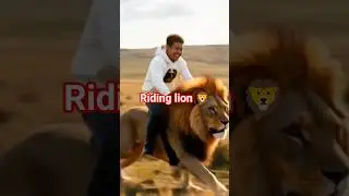 little baby riding lion 🦁😲।#youtubeshorts #shorts #lion #riding