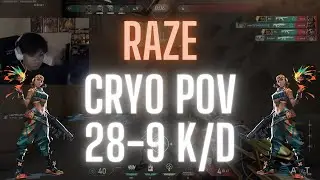100T Cryo POV Raze on Bind 28-9 K/D (VALORANT Pro POV)