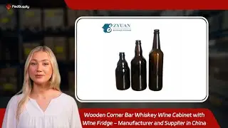 Wooden Corner Bar Whiskey Wine Cabinet with Wine Fridge - Manufacturer and Supplier in China
