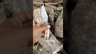 Custom handmade Damascus steel Cowboy knife with sheath by ansariforge