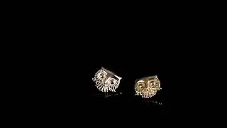 Giometal 14Kt  Solid Yellow Gold Owl Internally Threaded Ends