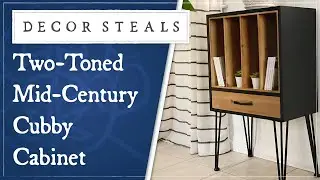 Decor Steals' Two-Toned Mid-Century Cubby Cabinet