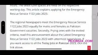 Emergency Rescue Service 1122 Jobs 2023 - Download Application Form #rescue1122jobs #jobs