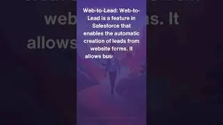 Web-to-Lead in Salesforce shorts video #Shorts #shortvideo