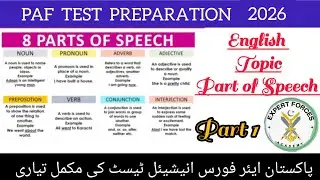 PAF AIRMEN 2026 TEST Preparation | ALL Trades| | ENGLISH PART OF SPEECH|
