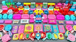 6 Minutes Satisfying With Unboxing Miniature Kitchen Plastik Set Toys And Cute Furniture 63