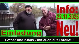 Lothar und Klaus - mit euch auf Forelle! Einladung an Marios Angelteiche in Blumenthal